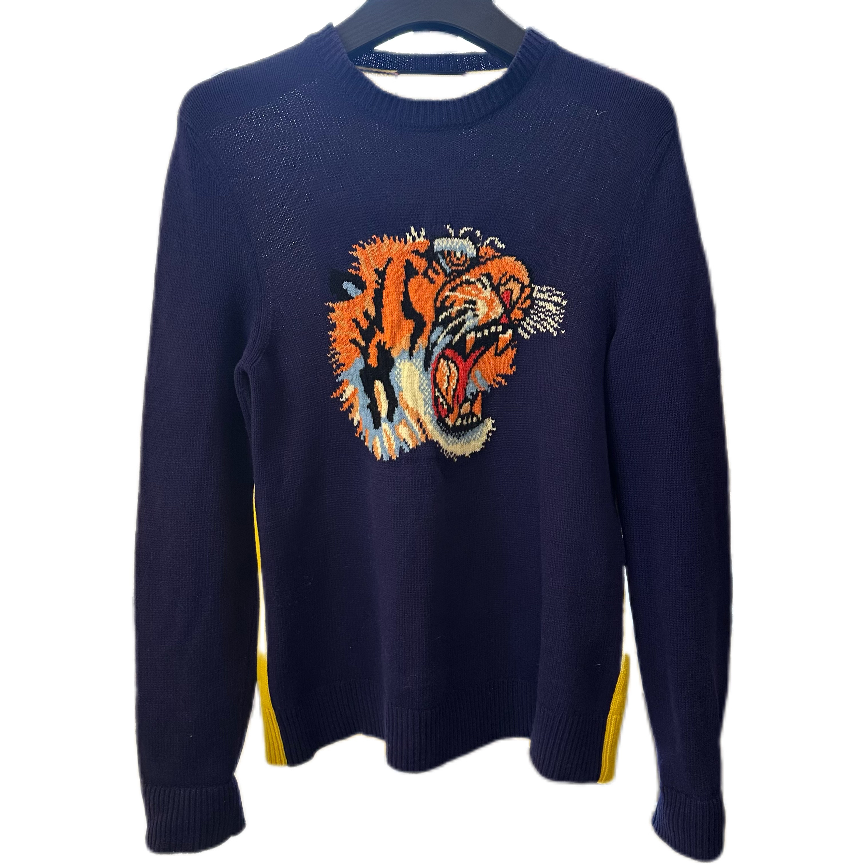 99新 GUCCI/古驰 古驰虎头拼接毛衣 M 码 0141底底价