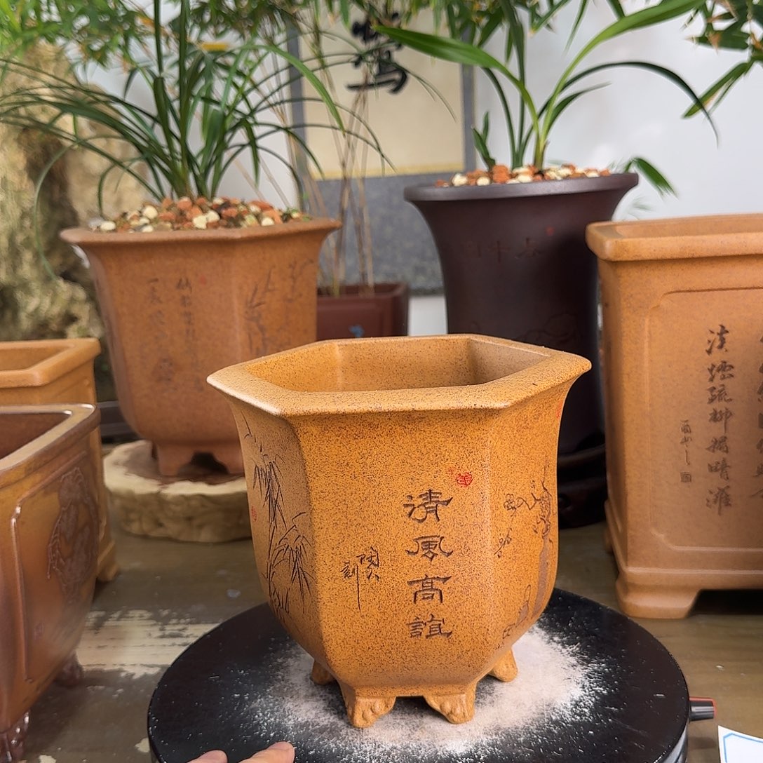 斗***牛紫砂花盆紫砂花盆