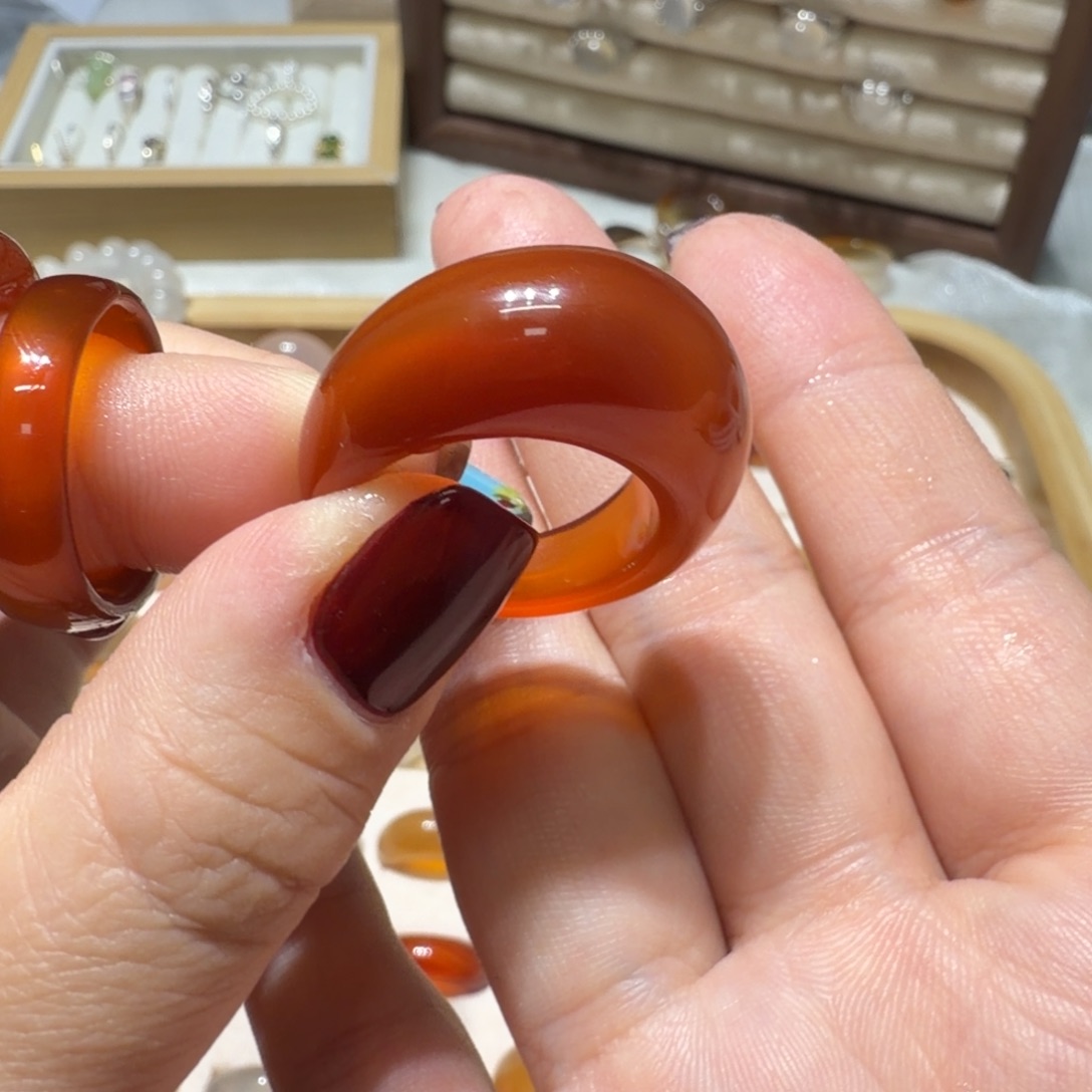 歌***韵玛瑙/玉髓未镶嵌戒指港20