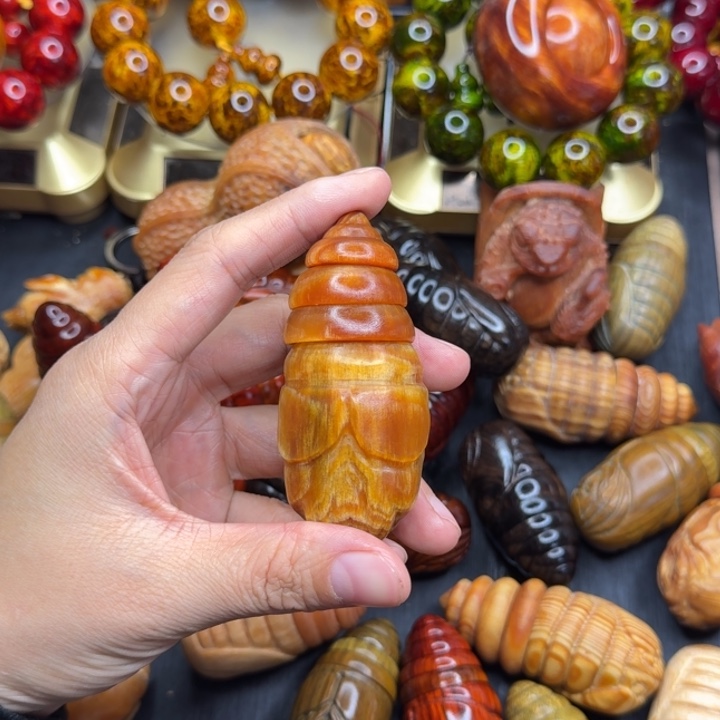 松木琥珀木文玩手串