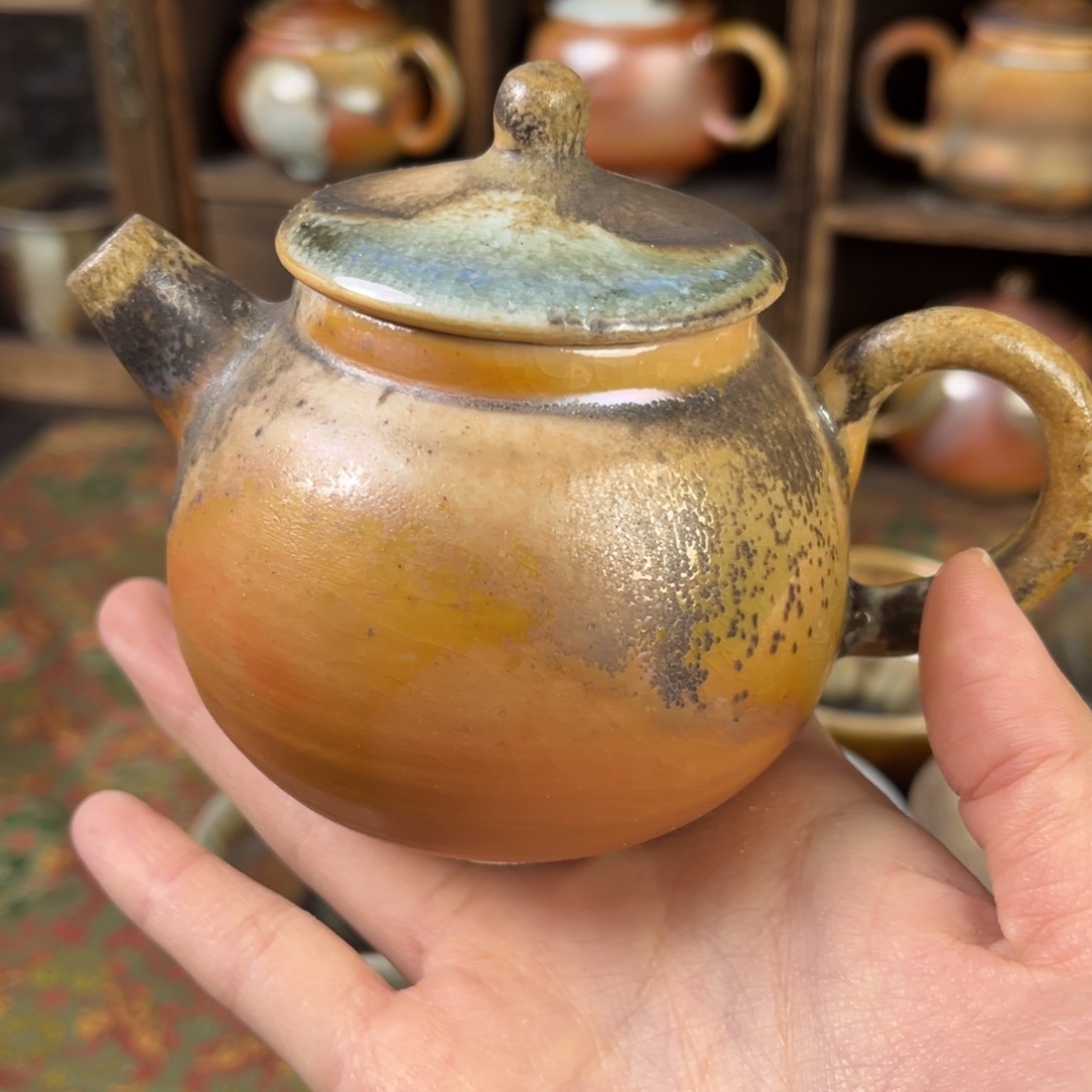 摆件柴烧茶器中白泥