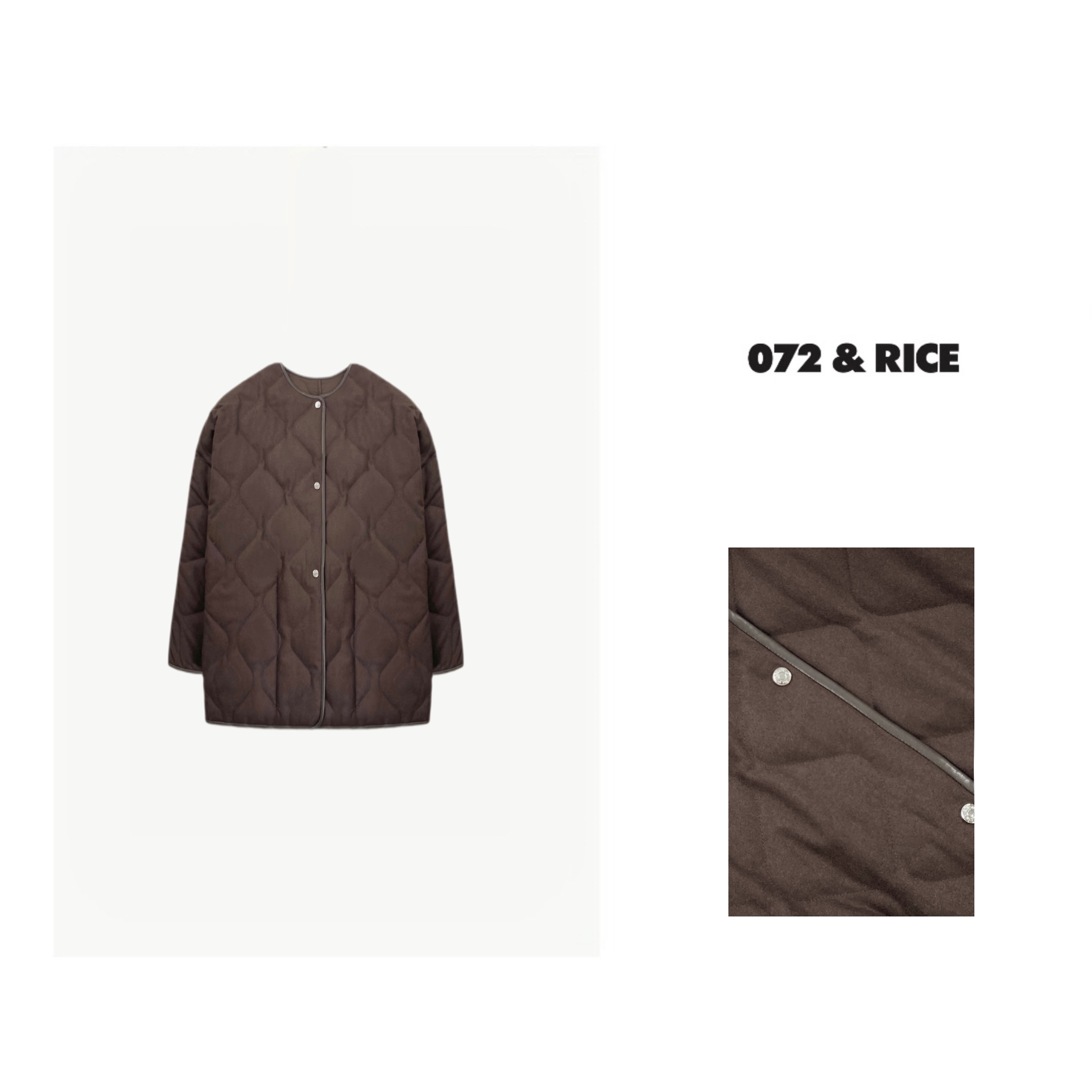 072 & RICE【马具】秋冬休闲圆领两面穿长袖外套 CF23439 FF126