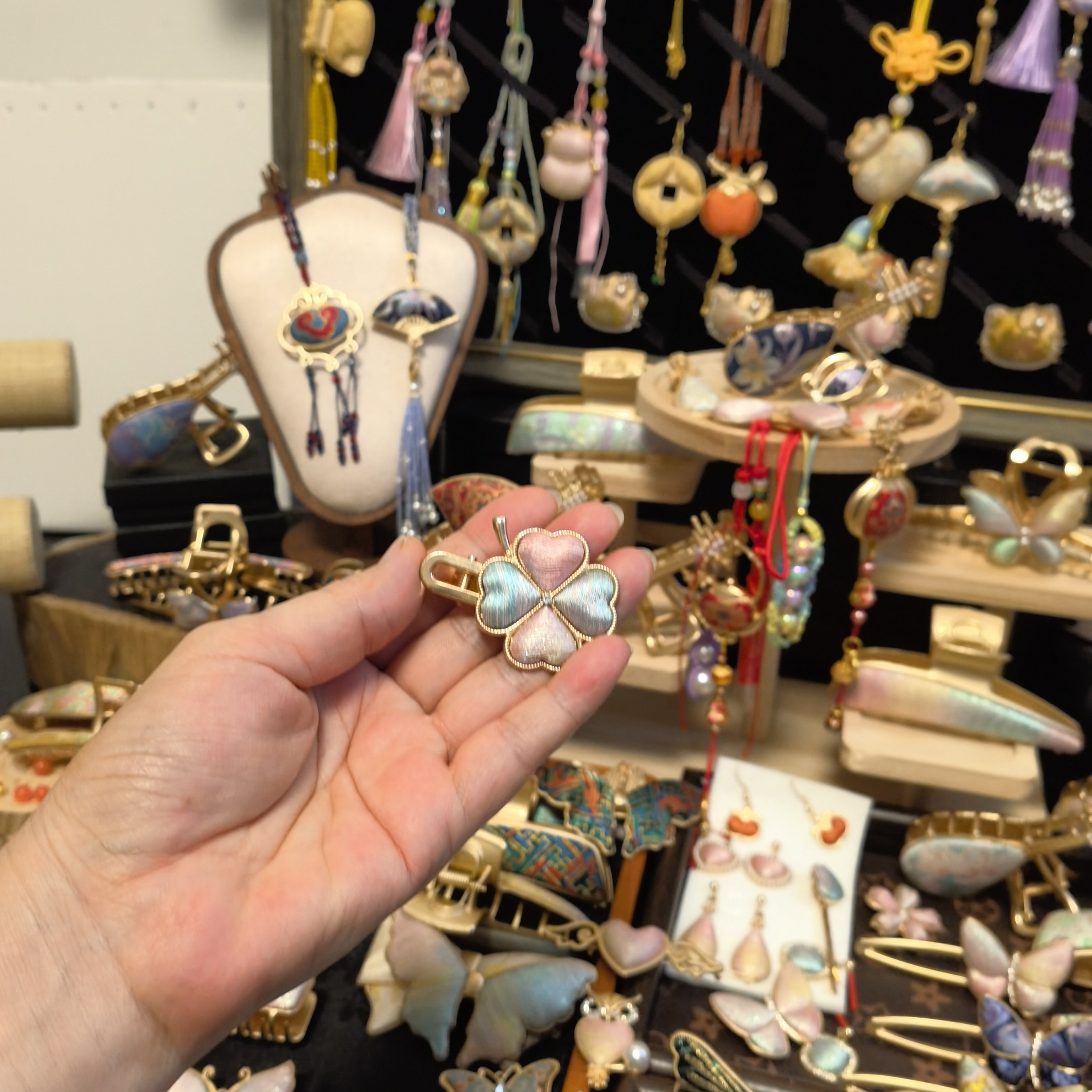 名家宋锦手工制作布艺边夹