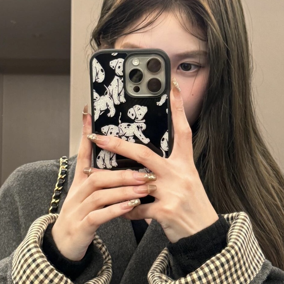 【奶油专属】韩系小狗卡通适用苹果16pro女iphone15肤感玻璃手机壳