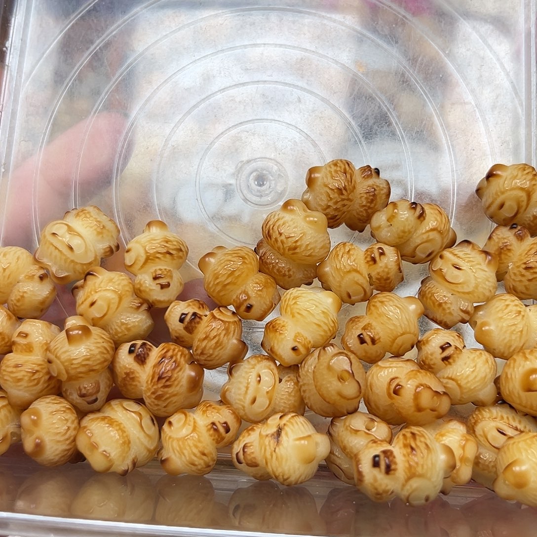 菩提根/象牙果手串瑕疵炭烧拉步步39颗有坏