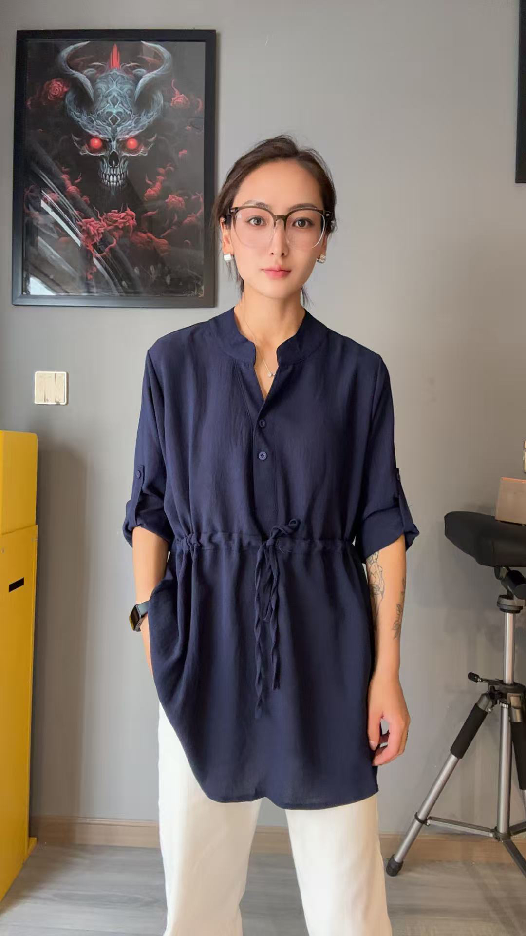 2025收腰雪纺衬衫