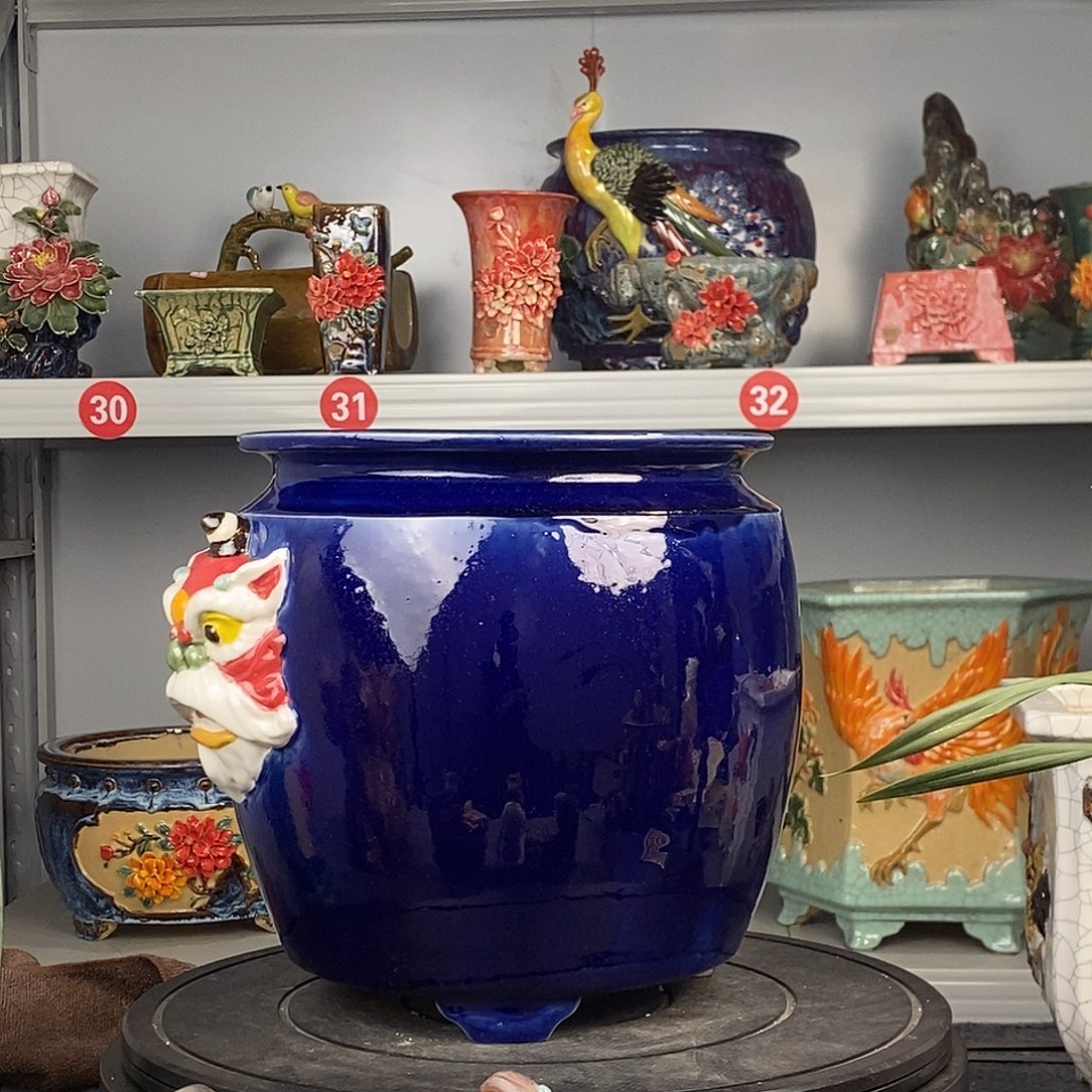 z***h正宗岭南石湾盆蓝坤