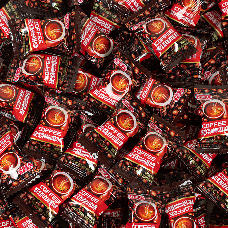 【100颗1袋500g】特浓咖啡糖休闲零食炭烤咖啡味糖果办公室招待糖果