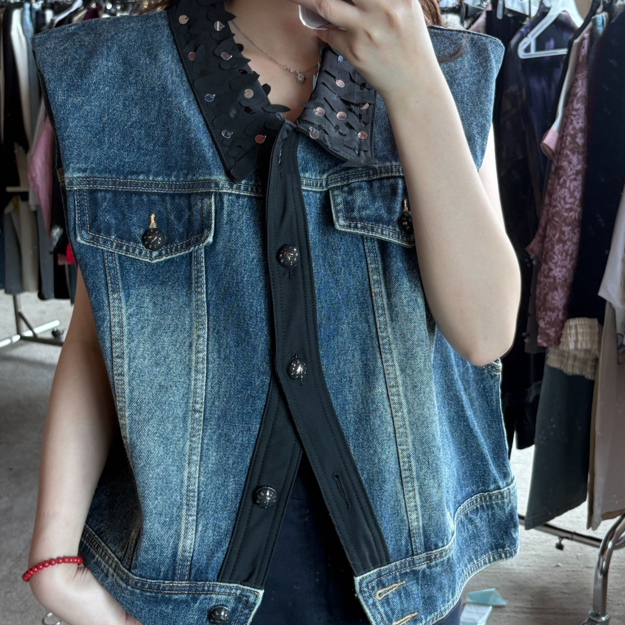 D31220南油爆款百搭牛仔休闲女马甲