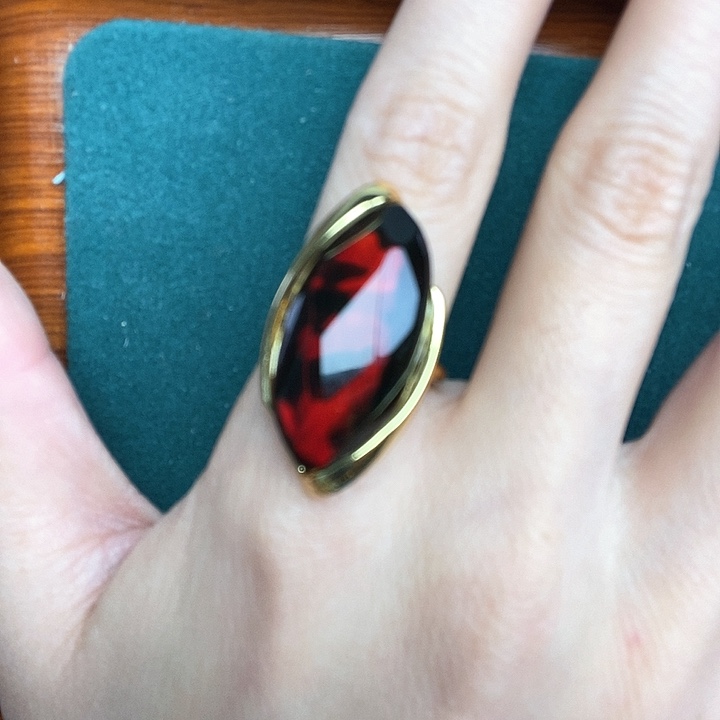 琥珀戒指银S925镶嵌戒指