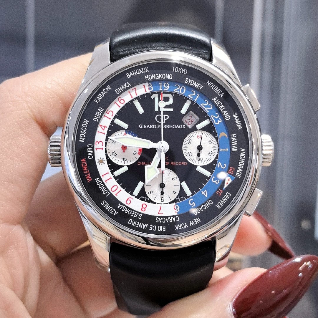99新 Girard- Perregaux/芝柏表 限量款49800/43mm世界时机械男表
