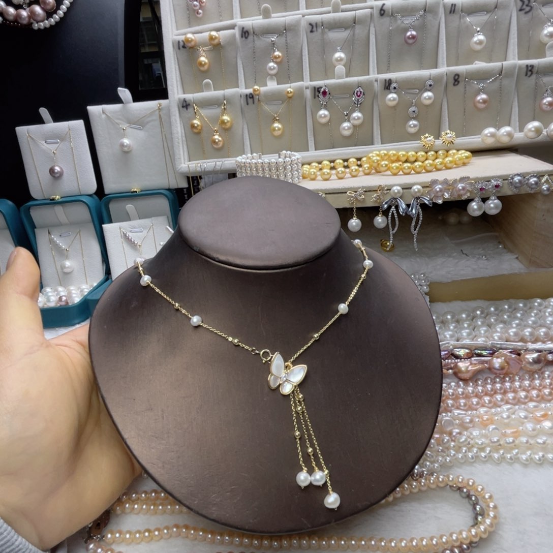 银S925镶嵌珍珠首饰淡水珍珠