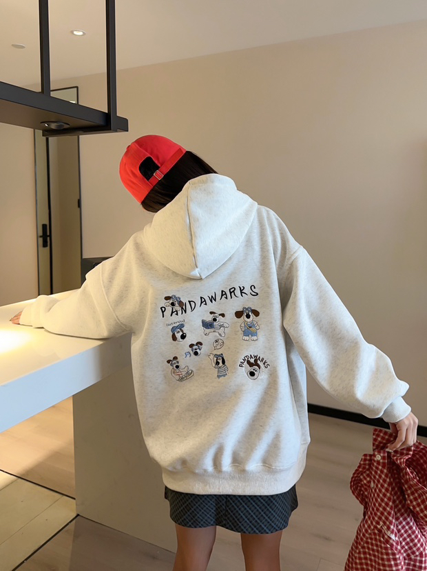 25春季新品【掌门狗后背刺绣连帽卫衣】百搭时尚休闲减龄