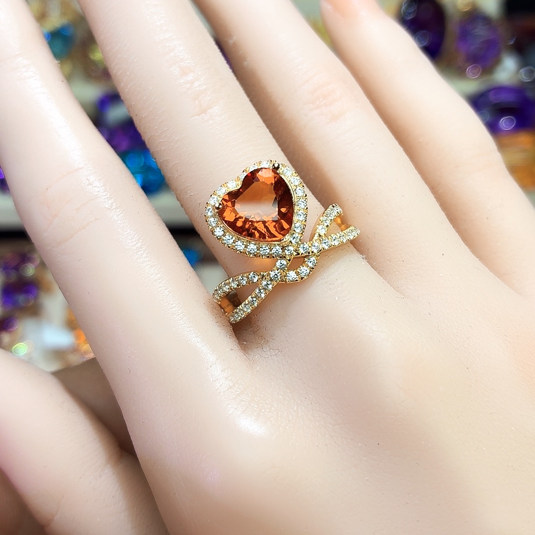 银S925镶嵌戒指水晶