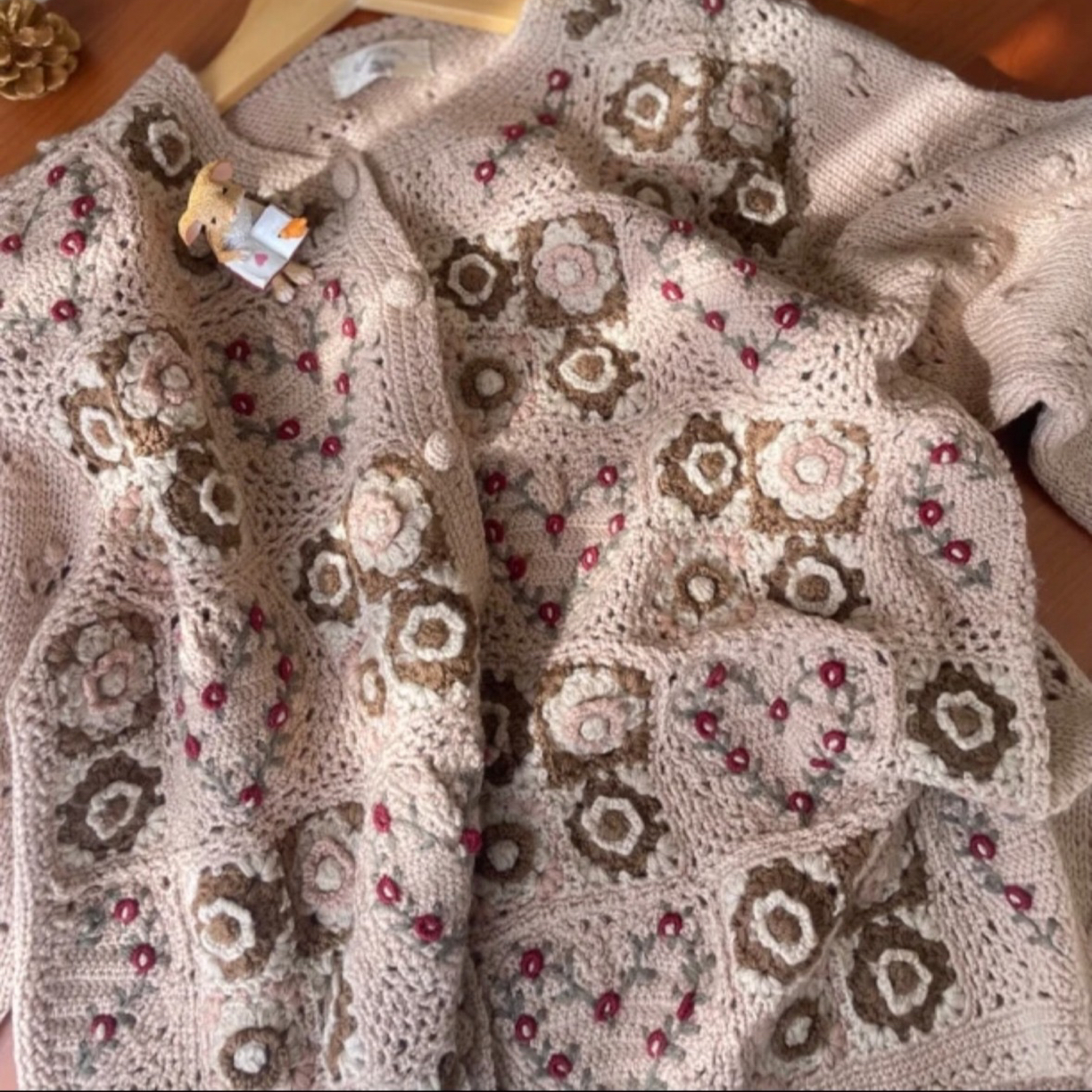 古着vintage秋冬日式洋气复古100%毛精品针织毛衣