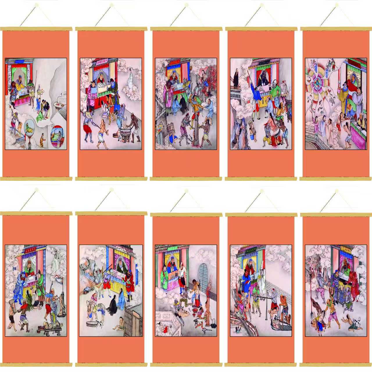 十殿阎罗十王殿十殿阎君阎王画像道场专用法场画像挂画十二殿案子