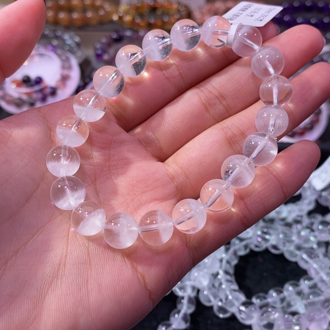 水晶手串未镶嵌白幽灵10+