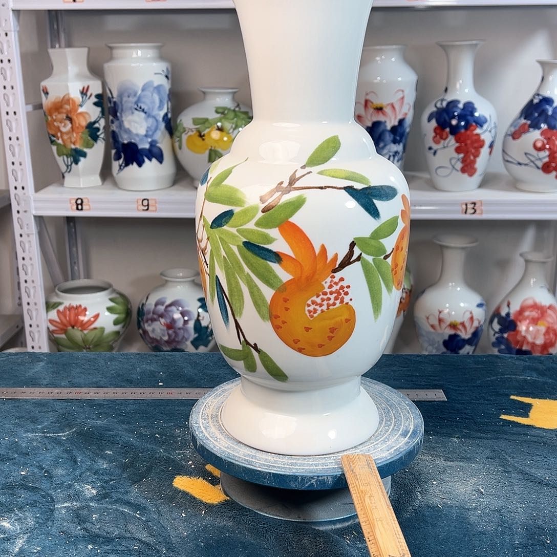 摆件景德镇陶瓷花古石