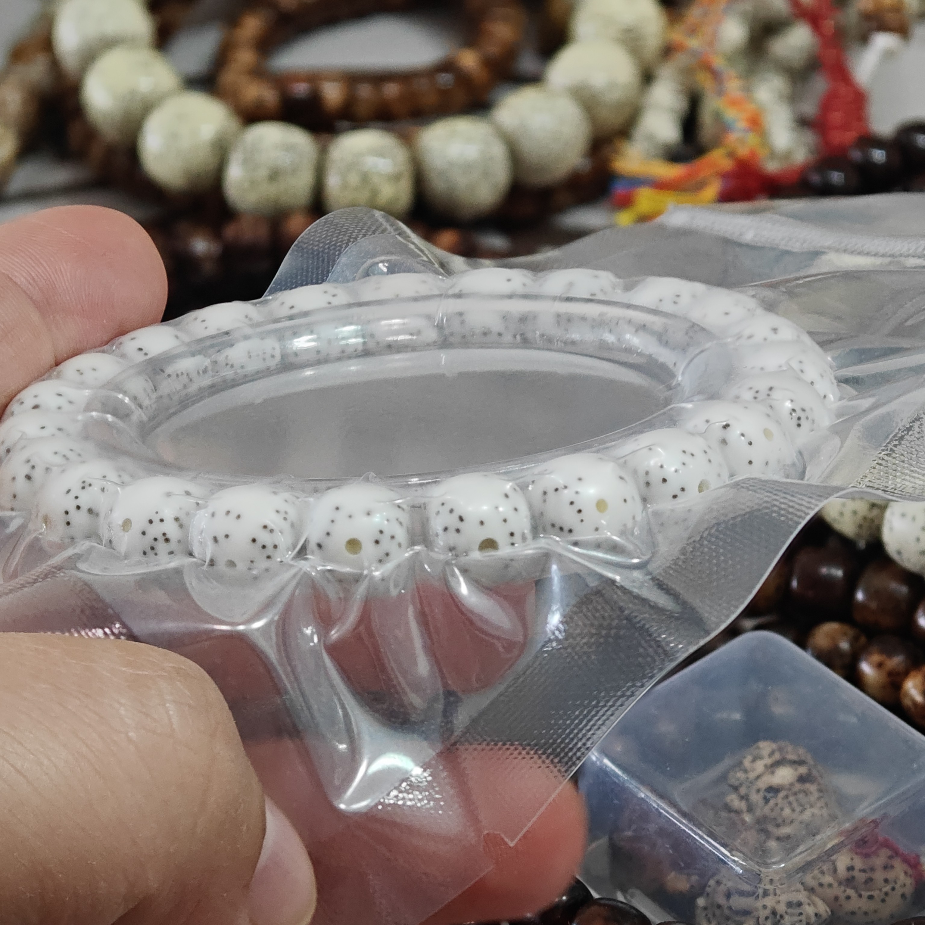 【海南星月菩提】毛感料/原生态顺白/10*9手串ZPHJ099-1