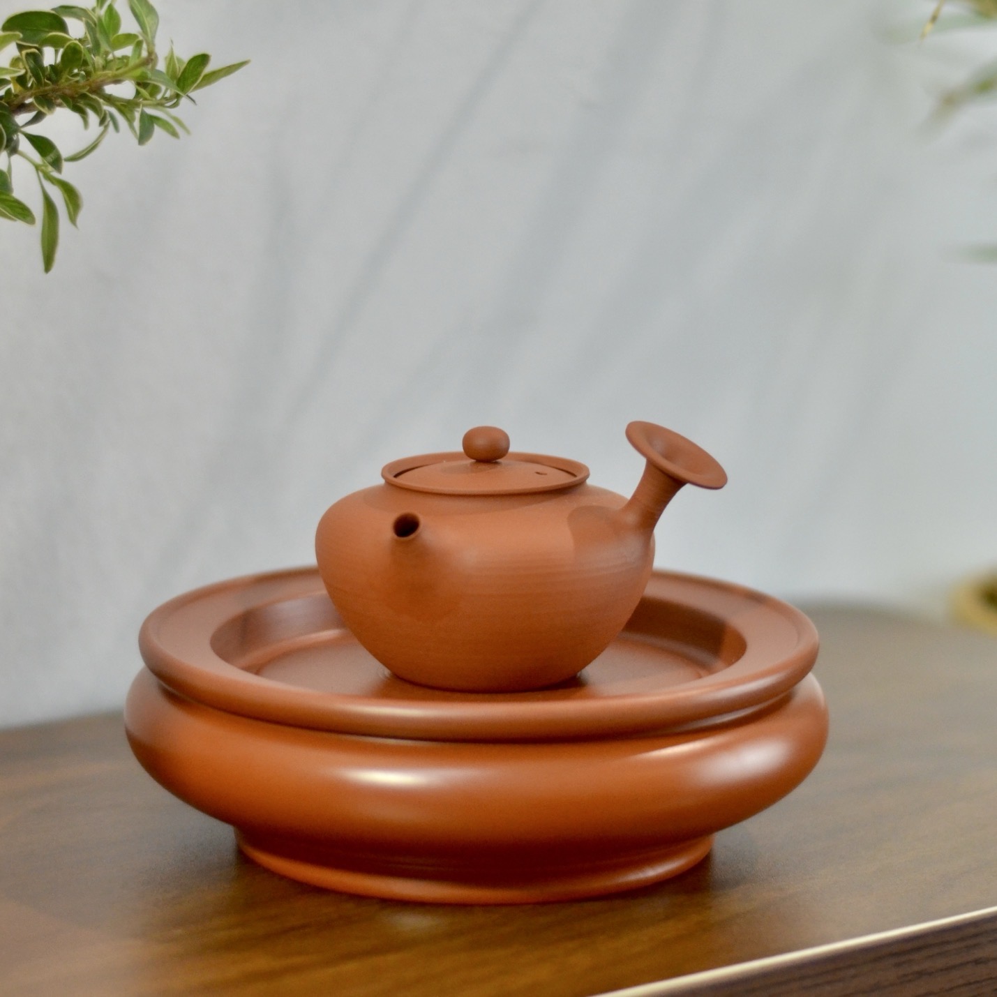 潮州手拉朱泥壶全手工紫砂壶侧把急须壶薄胚功夫送礼礼盒茶壶