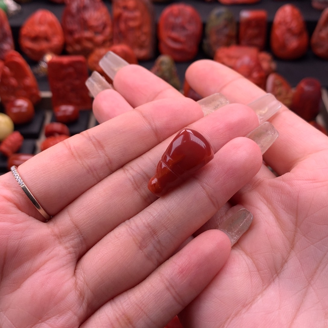 南红玛瑙南红川料原矿直切三通13mm未镶嵌