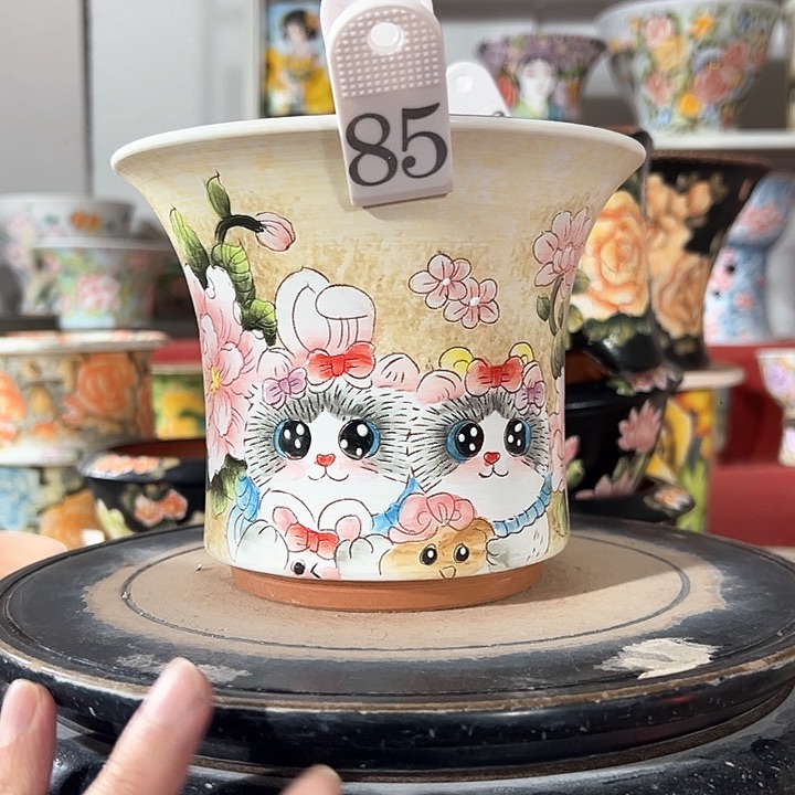 景德镇手绘花盆 满38包邮