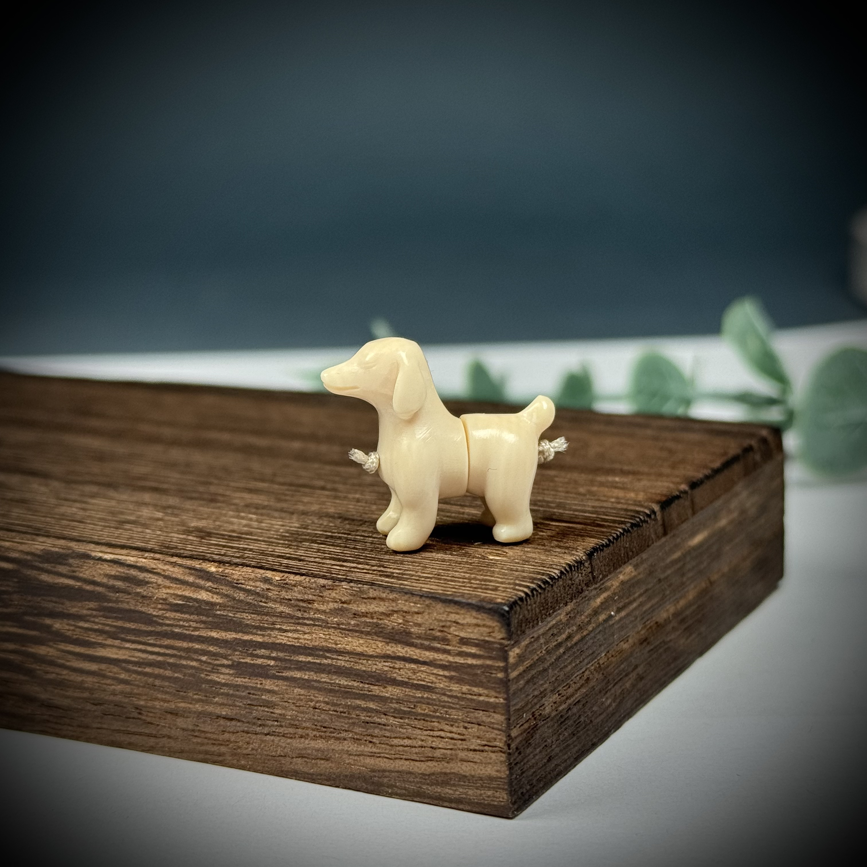 A192天然猛犸牙腊肠狗随机一套约9×21mm