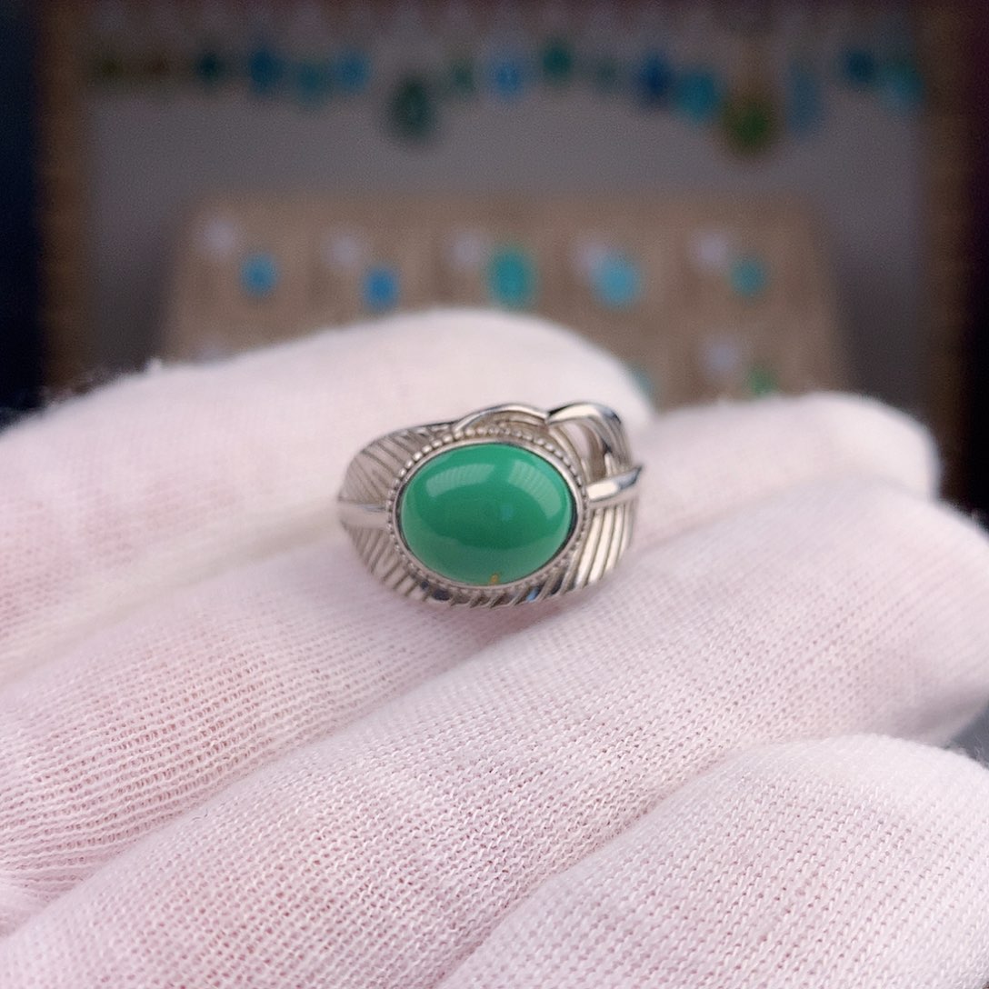 绿松石戒指银S925镶嵌