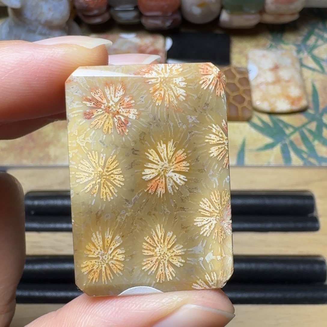 硅化玉未镶嵌彩皮花，不盘