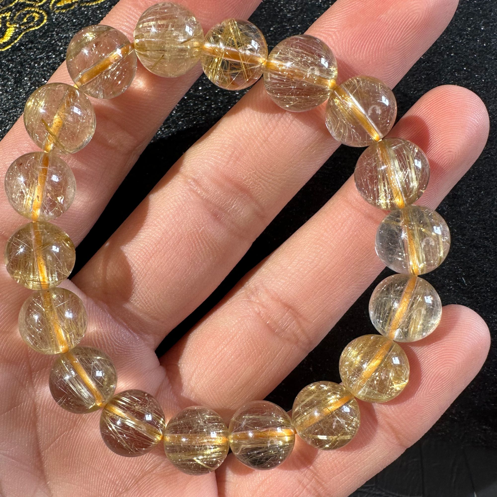 金发晶单圈手链 