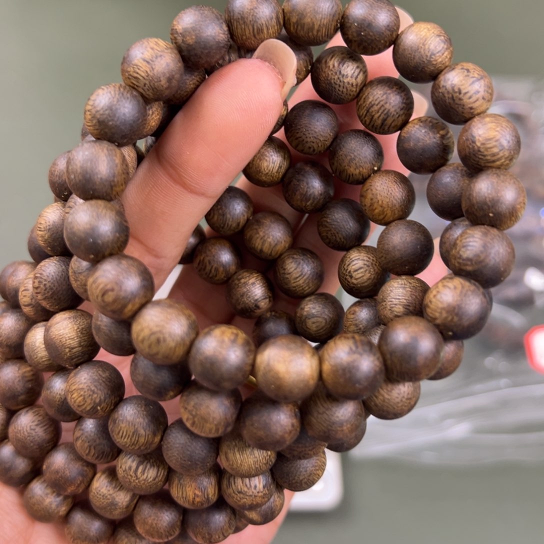 沉香手串乌身卡1.0/8g单圈多样性发一