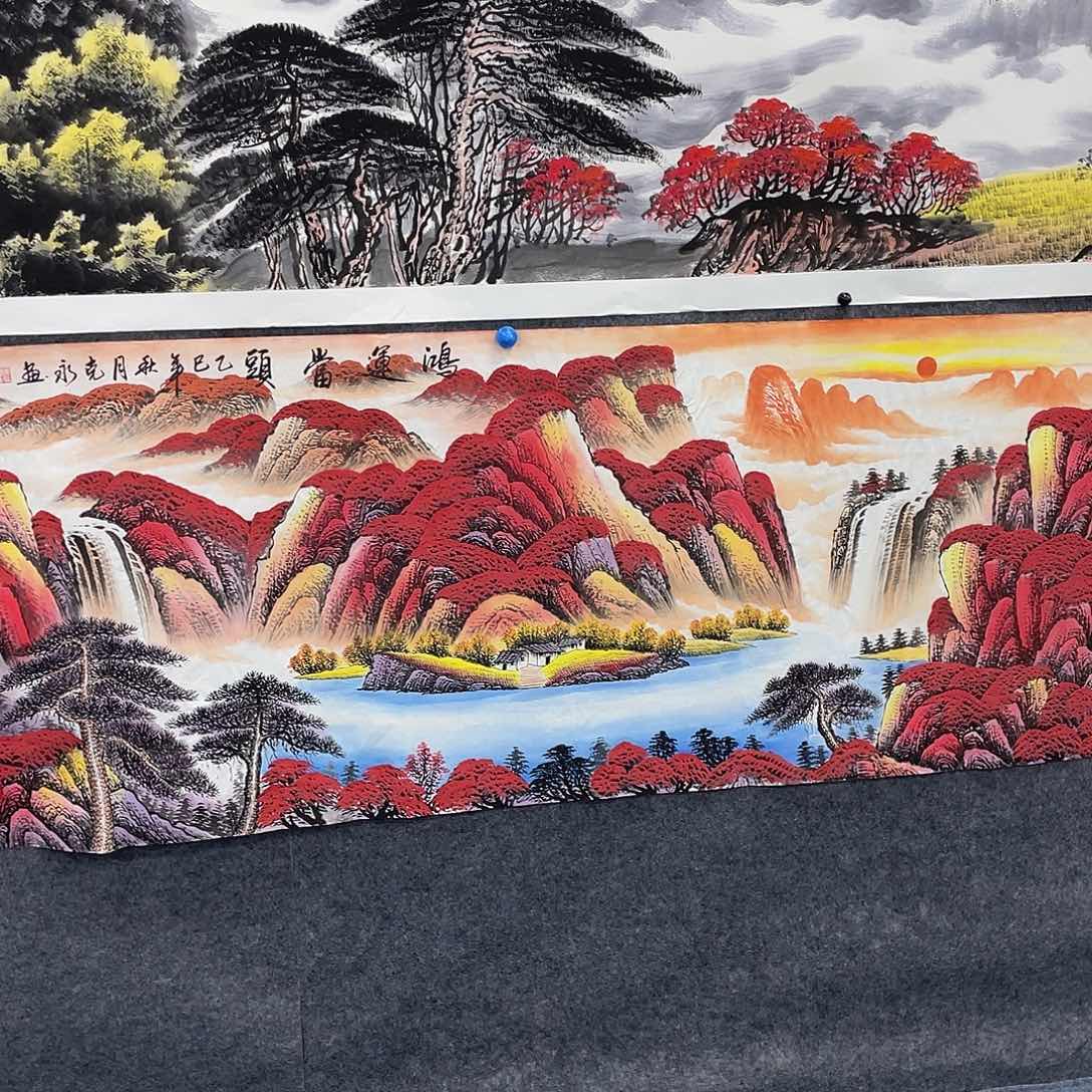 国画国画作品小姐姐放漏中