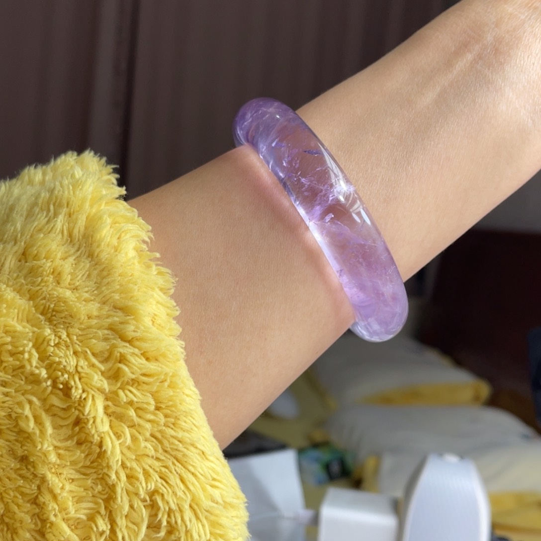 水晶手镯58圈口32号未镶嵌