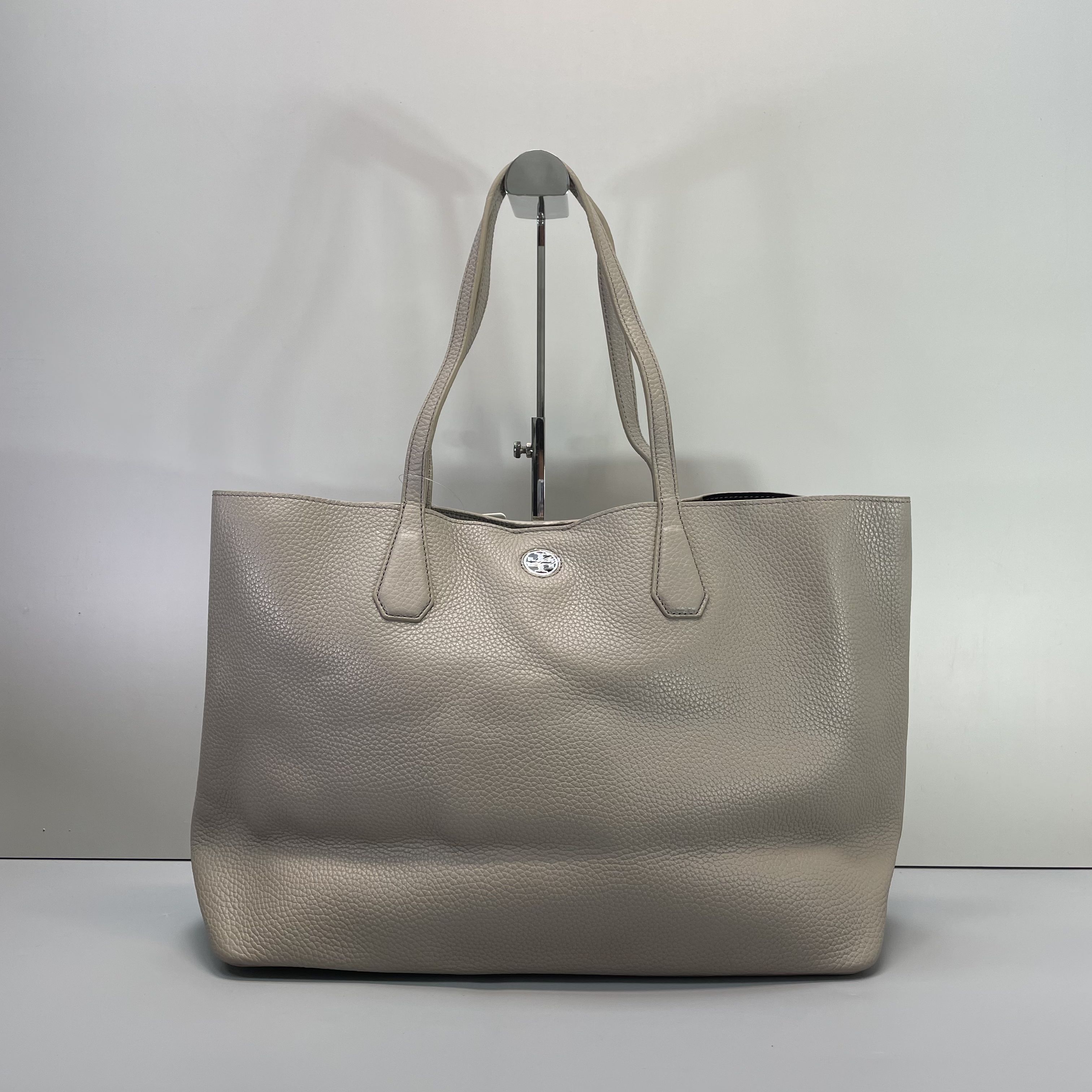 95新 TORY BURCH/汤丽柏琦 小林/灰色大托特包37*28*15cmB022212