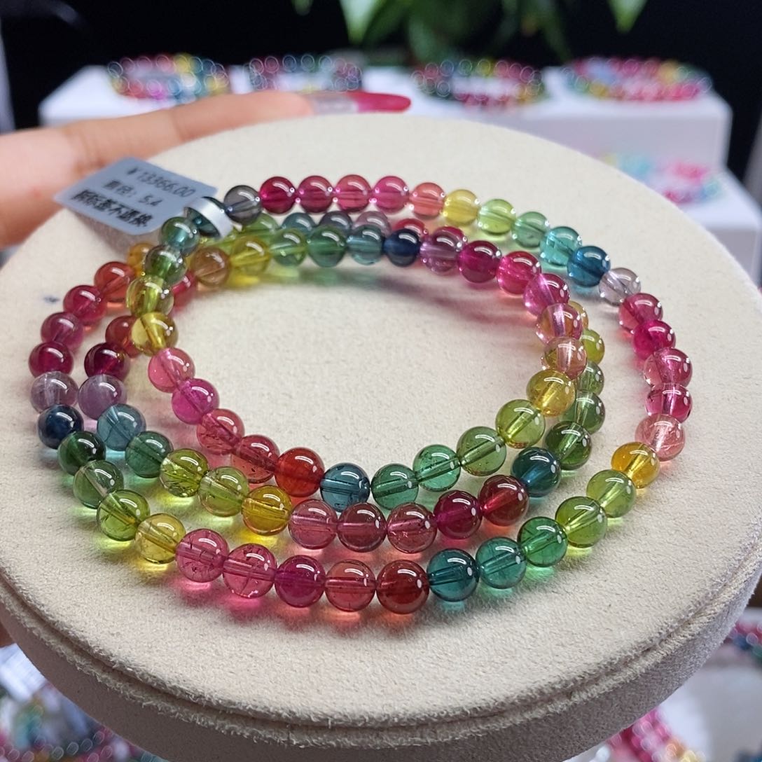 手链未镶嵌碧玺浓艳色标三圈