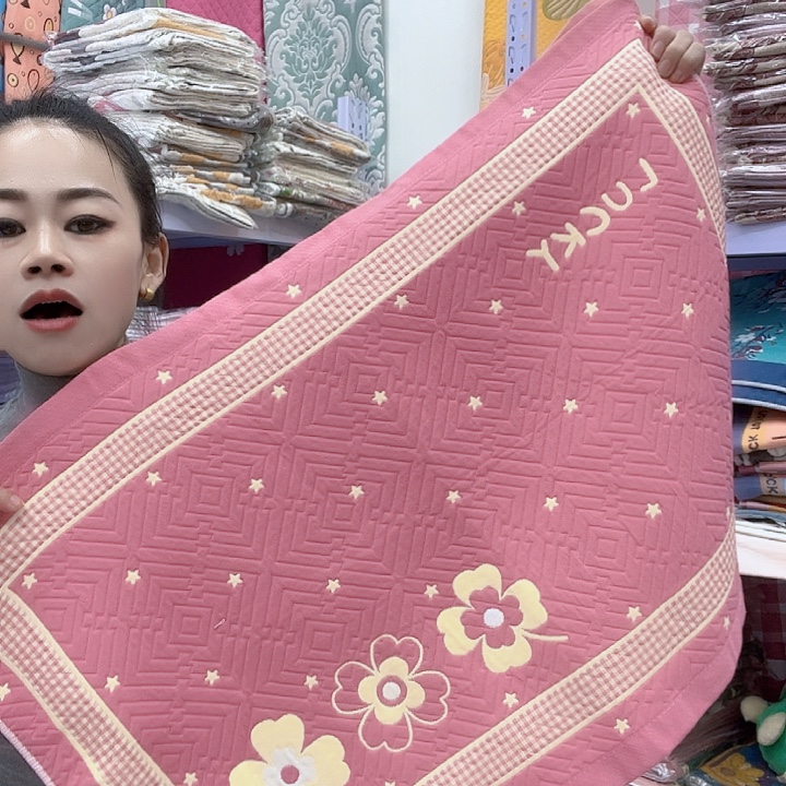 棉粉色字母小花棉