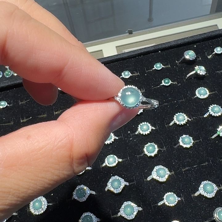 翡翠裸石天然翡翠A货冰种戒指