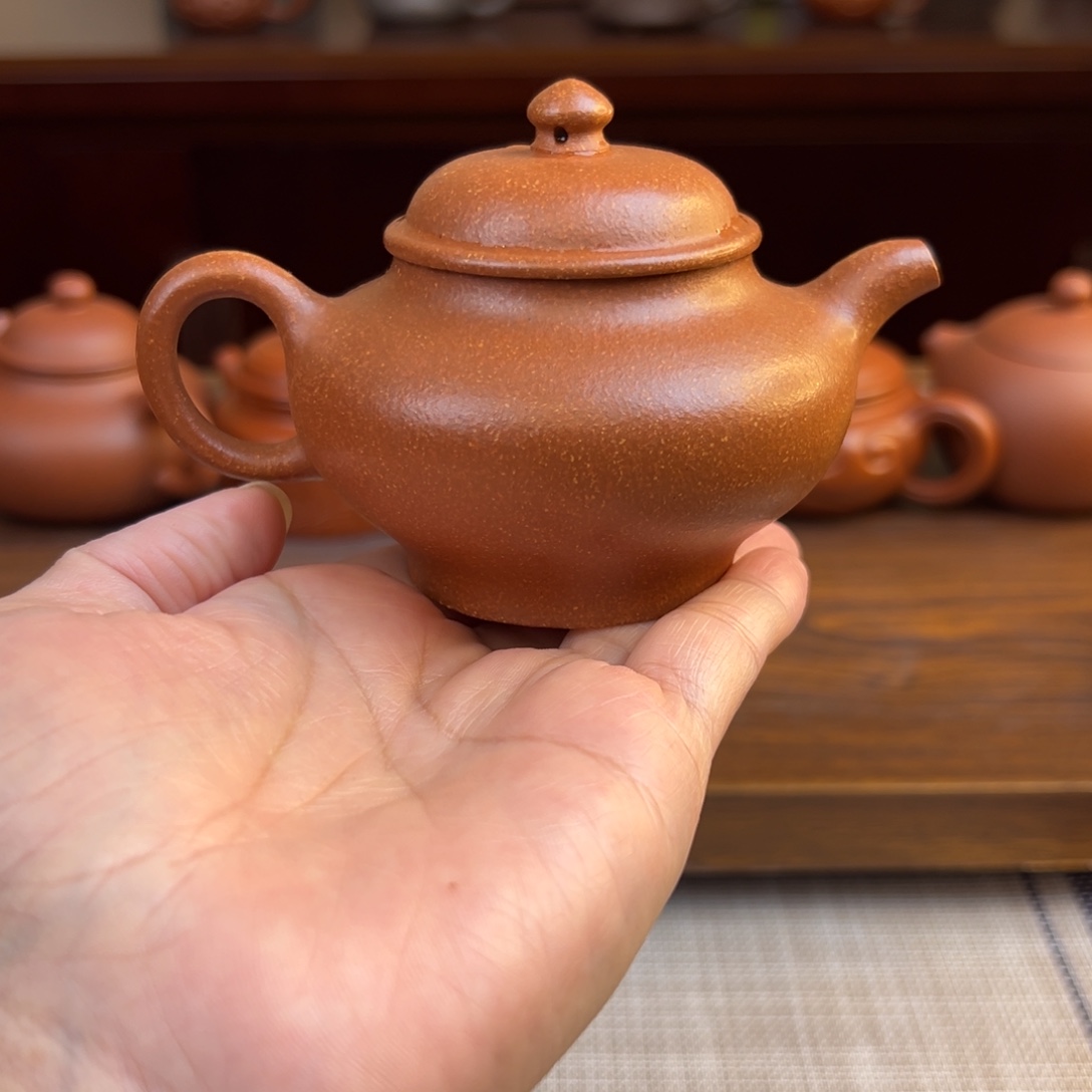 紫砂茶壶黄降坡掇只半手瑕品130cc