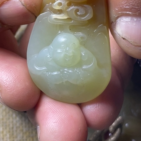 和田玉颈饰未镶嵌烯**暖