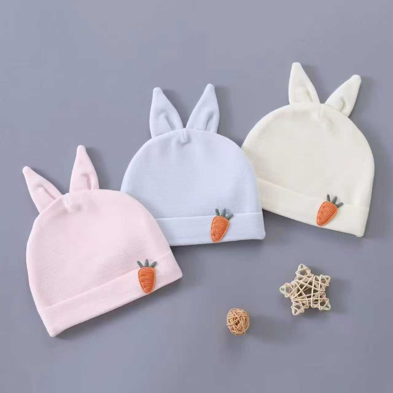 新生儿胎帽纯棉四季宝宝婴幼儿防风双层保暖秋冬可爱新生儿包被