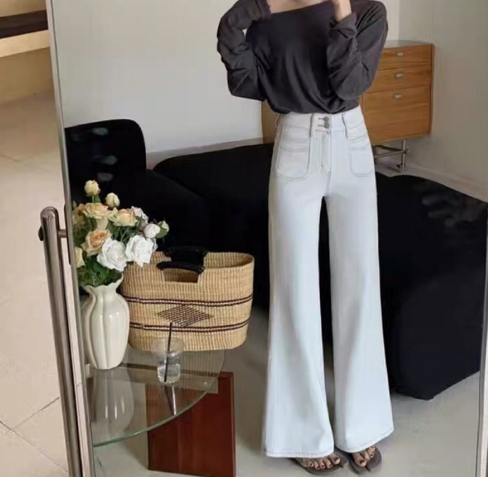 【南油玲姐】白色新款牛仔裤8269