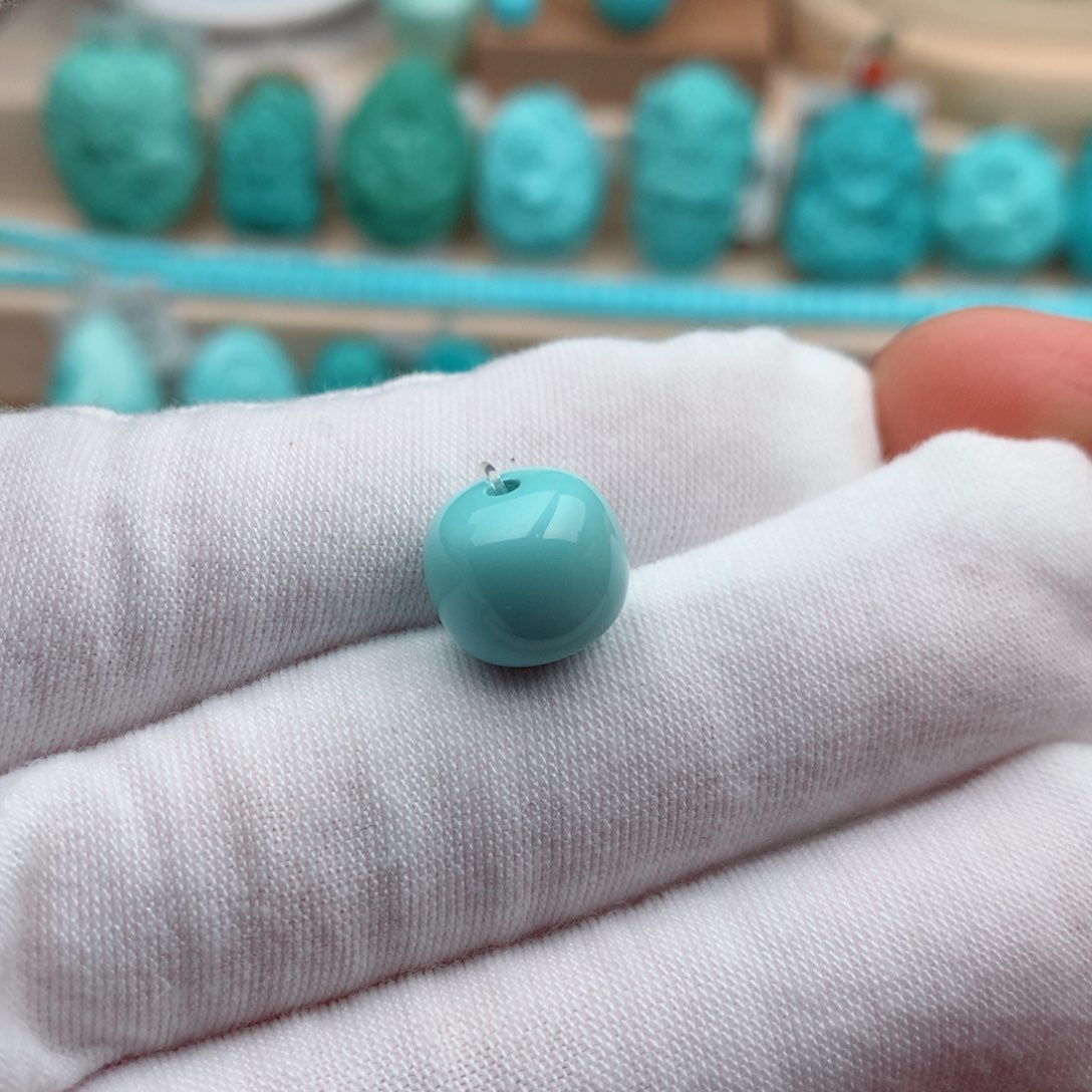 绿松石珠宝奇石未镶嵌11.7mm