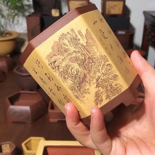 紫砂花盆9**2宜兴紫砂