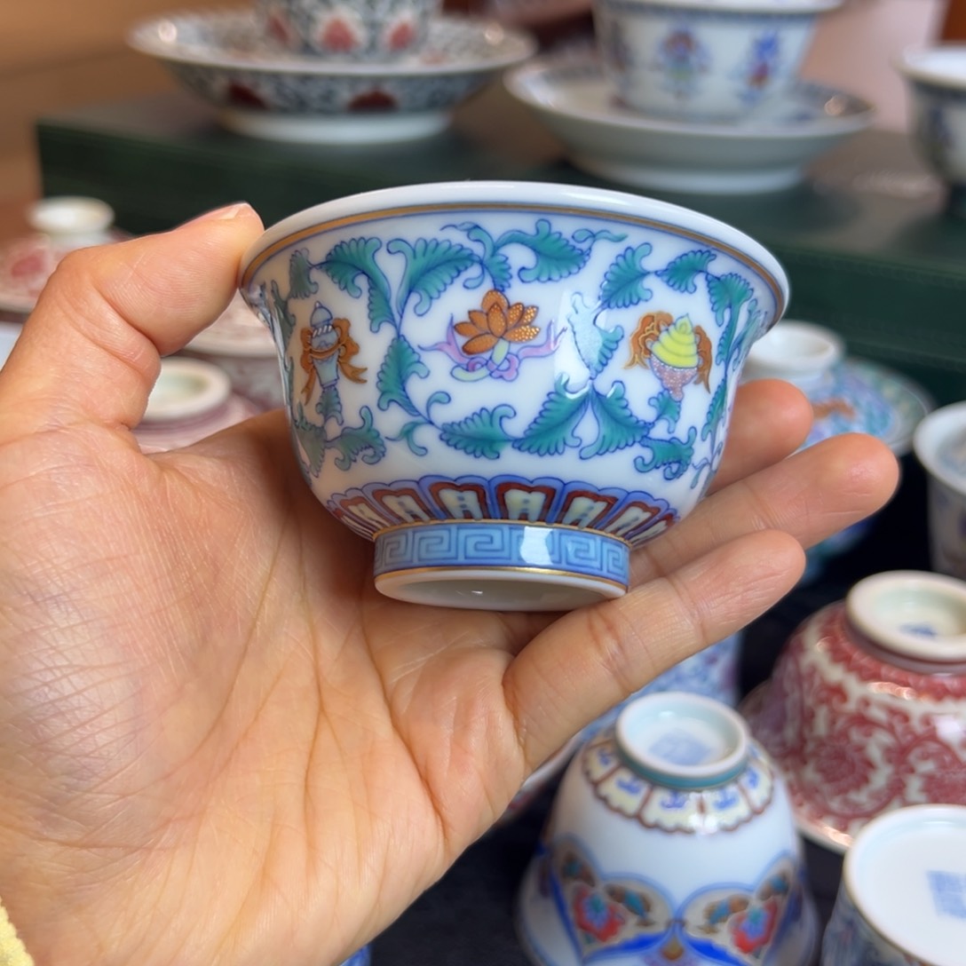 H冉月观隐千叶八宝压手杯