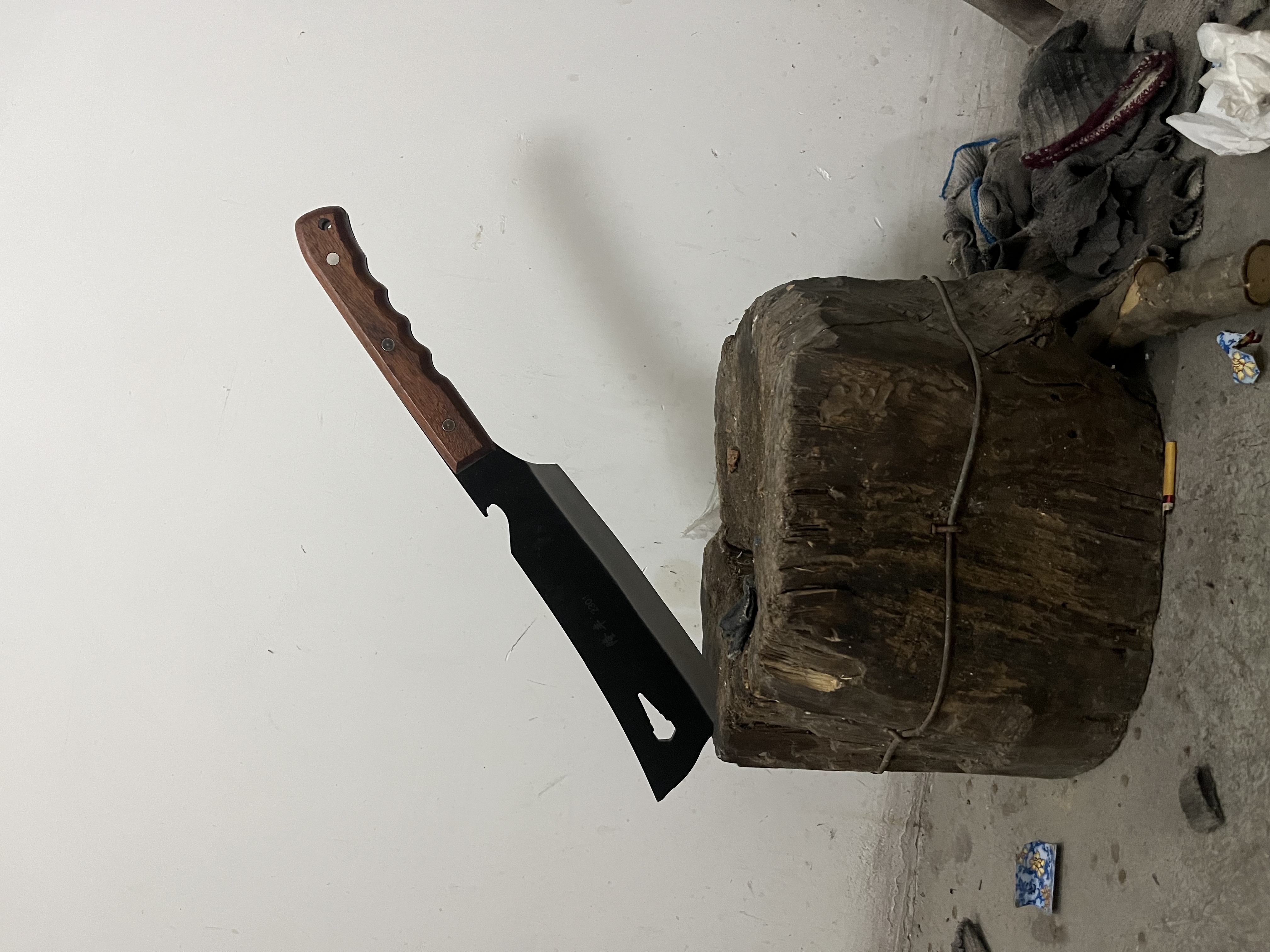 （未开刃）多功能手工锻打砍柴刀砍树割草破竹户外农用弯刀（未开刃）