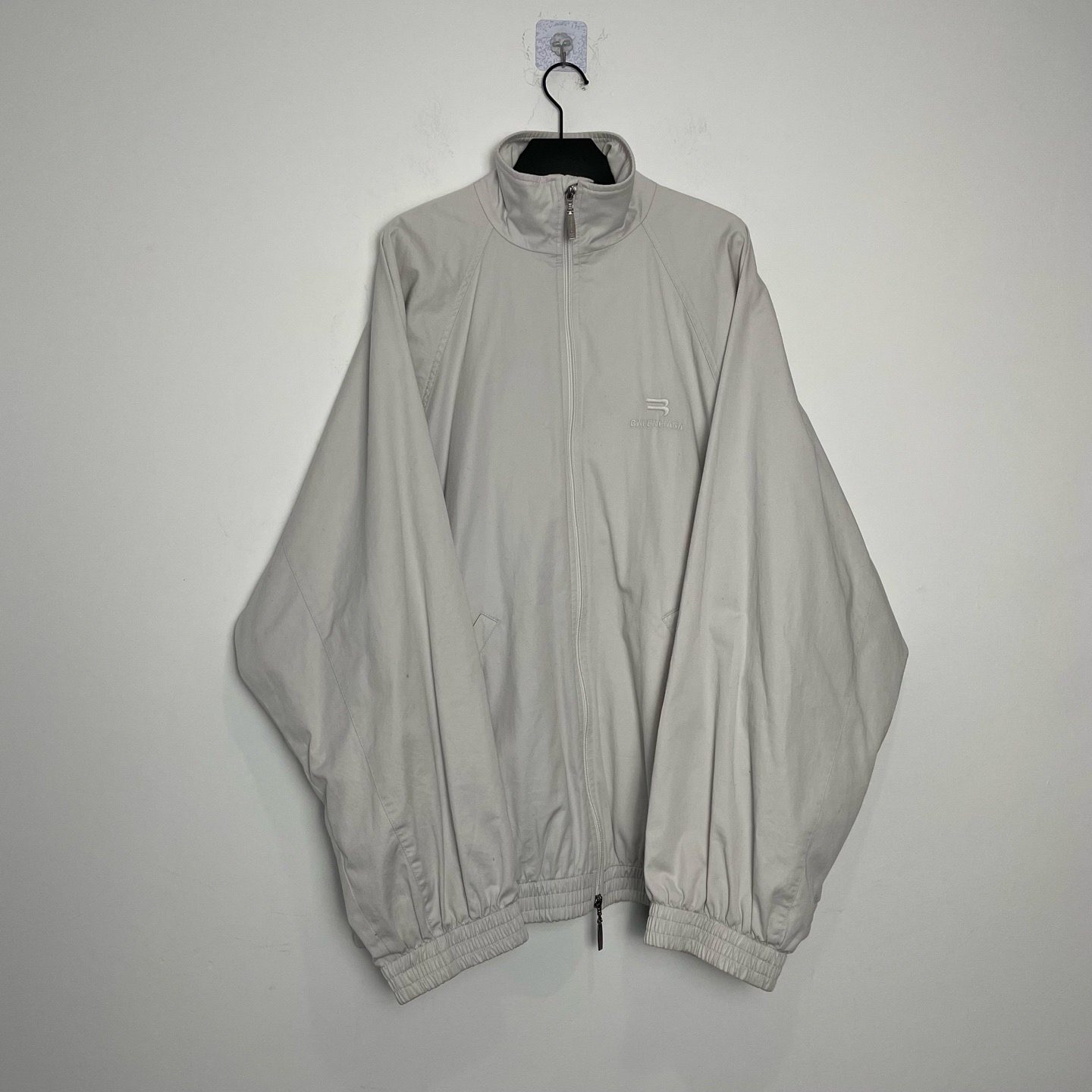 未使用 Balenciaga/巴黎世家 （vd）白色3B刺绣棉服夹克外套0725