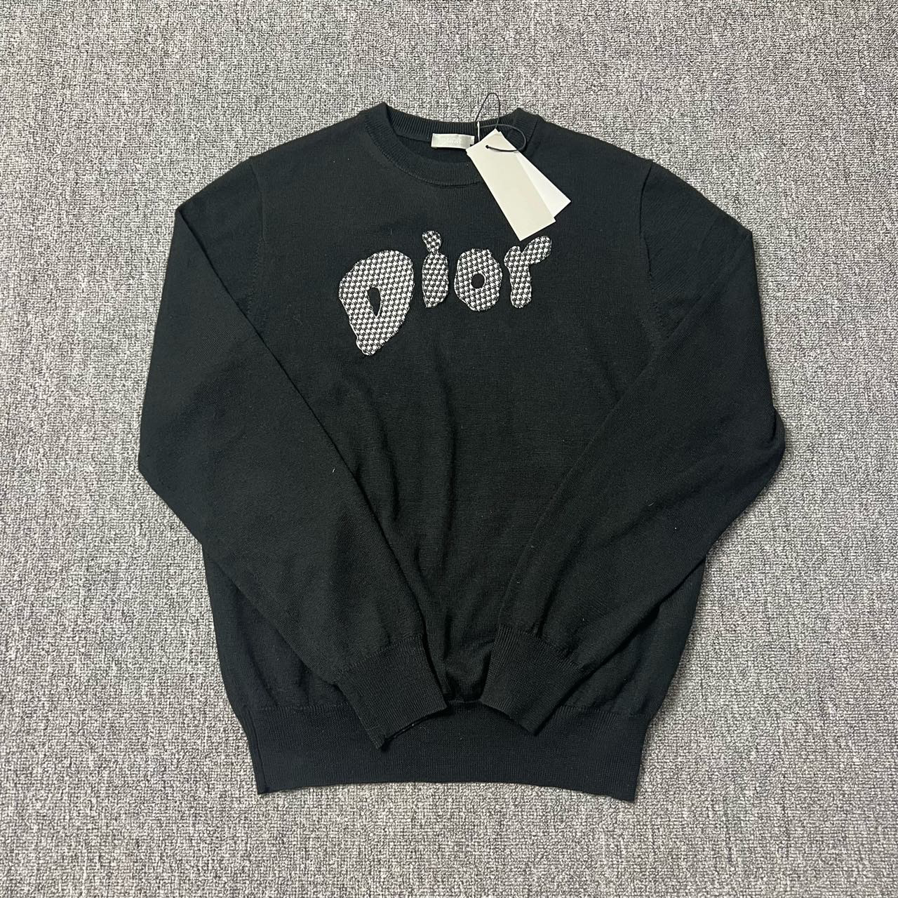 99新 DIOR/迪奥 Dior 黑色千鸟格毛衣 M码 99新/吊牌