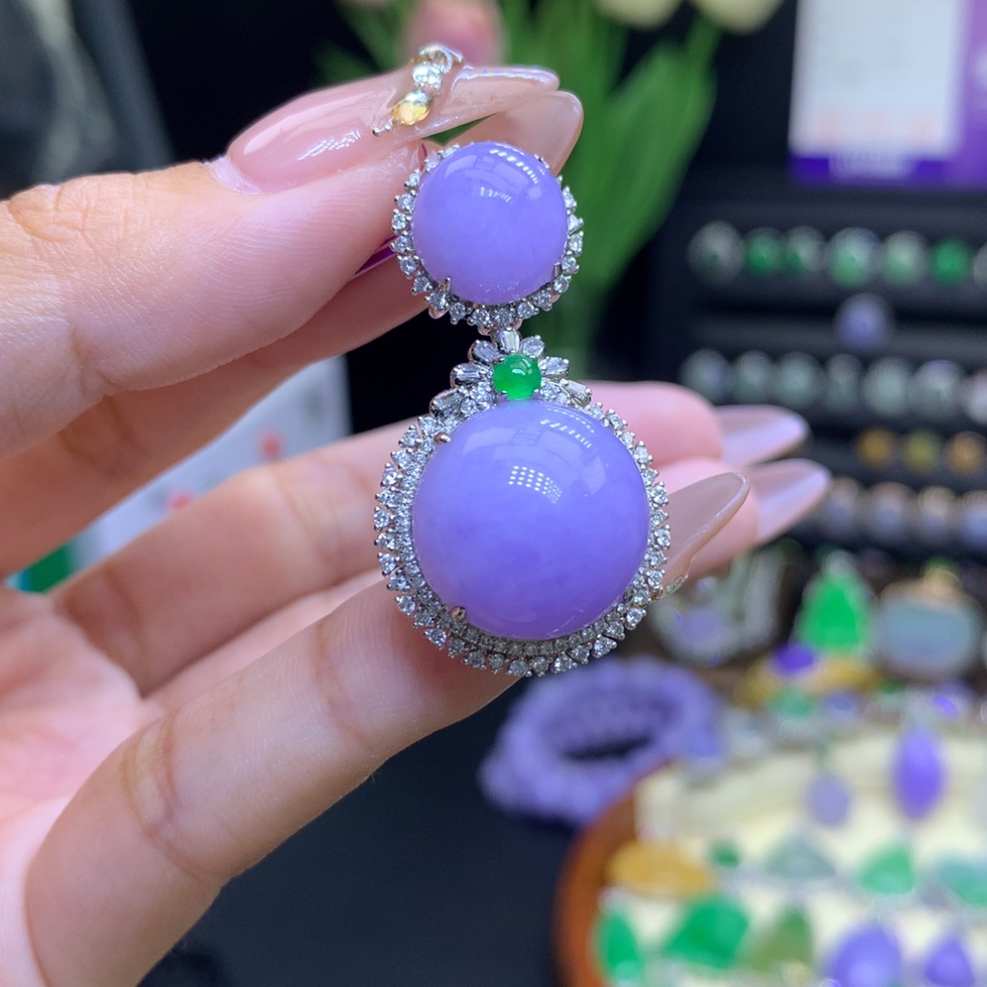 翡翠颈饰18K金镶嵌天然