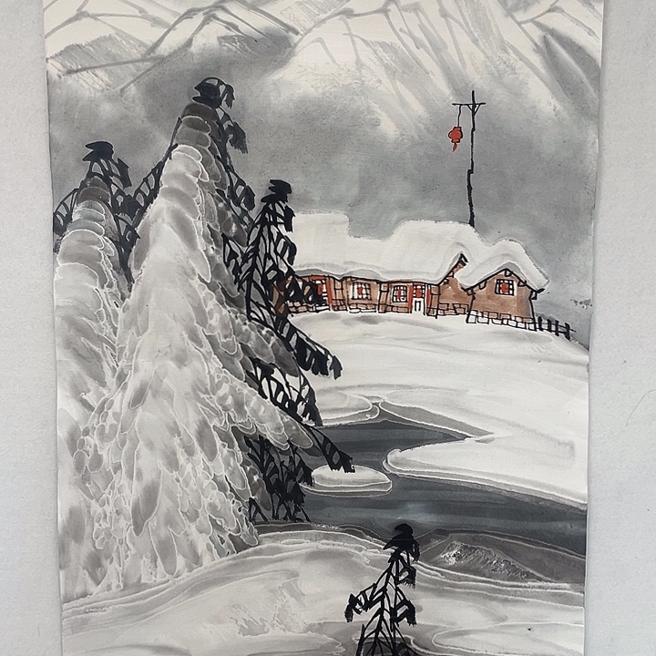 带灯款于老师三尺山水