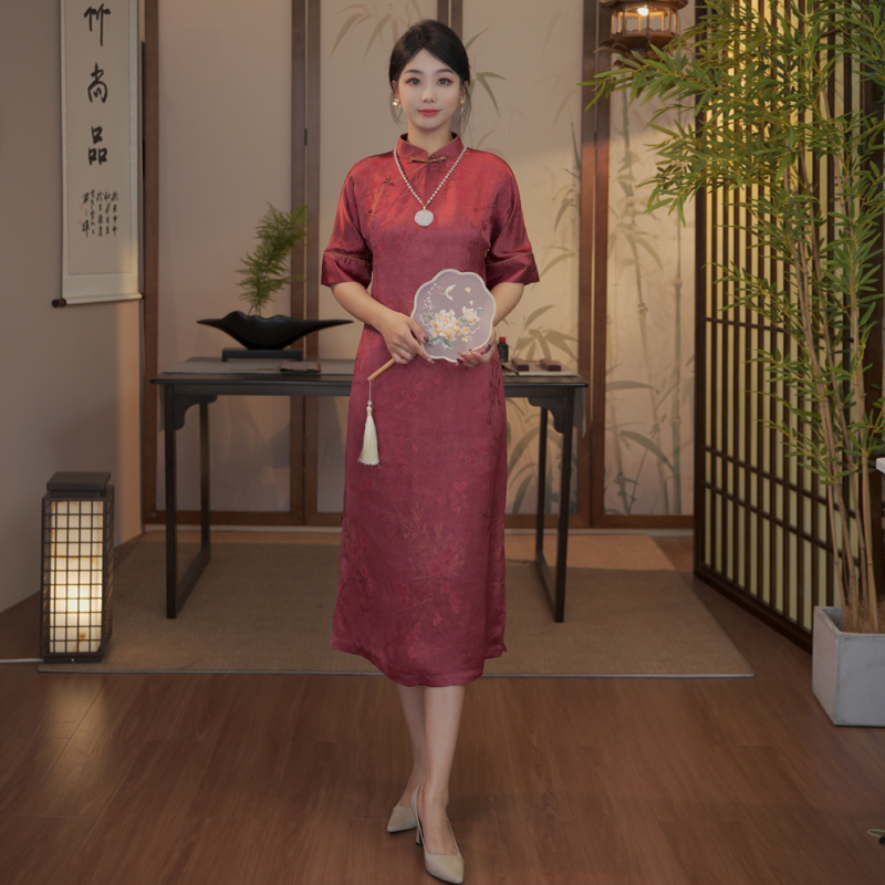 红颜 中式立领旗袍HQ2035